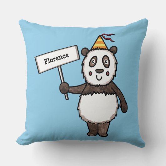 Gepersonaliseerd Kind van de Panda-partij Kussen (Voorkant)