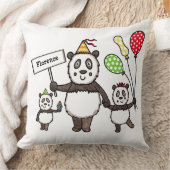 Gepersonaliseerd Kind van de Panda-partij Kussen (Deken)