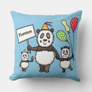 Gepersonaliseerd Kind van de Panda-partij Kussen