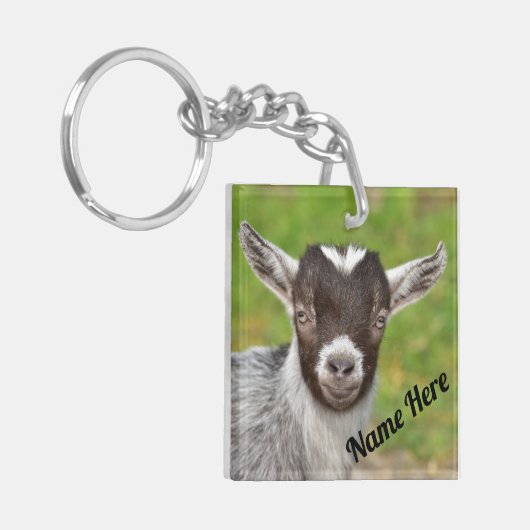 Gepersonaliseerd Kind van dwarfgeit Sleutelhanger (Voorkant Links)