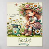 Gepersonaliseerd kind van God daisy meisje Poster (Voorkant)