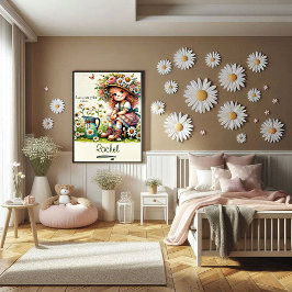 Gepersonaliseerd kind van God daisy meisje Poster