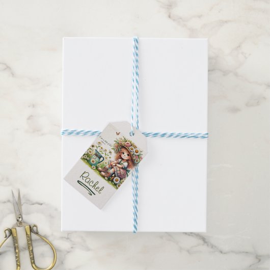 Gepersonaliseerd Kind van God madeliefje Cadeaulabel (Met Touw)