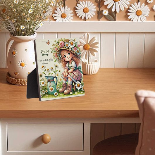 Gepersonaliseerd Kind van God madeliefje Fotoplaat