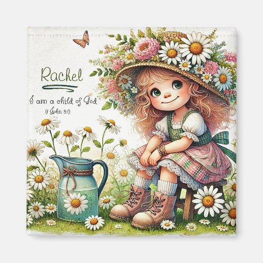 Gepersonaliseerd Kind van God madeliefje Magneet (Voorkant)