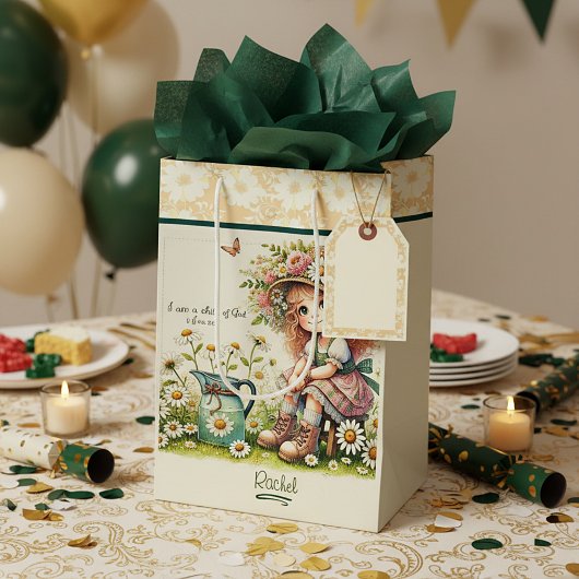 Gepersonaliseerd Kind van God madeliefje Medium Cadeauzakje