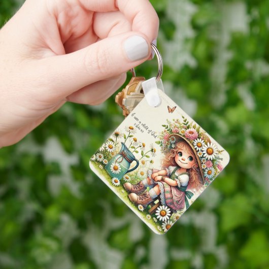 Gepersonaliseerd Kind van God madeliefje Sleutelhanger (Hand)