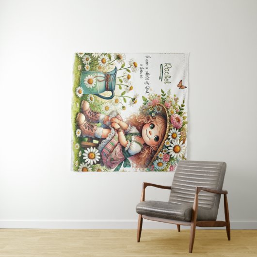 Gepersonaliseerd Kind van God madeliefje Wandkleed (In Situ (horizontaal))