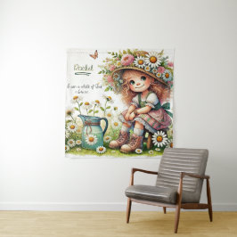 Gepersonaliseerd Kind van God madeliefje Wandkleed