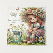 Gepersonaliseerd Kind van God madeliefje Wandkleed (Voorkant)