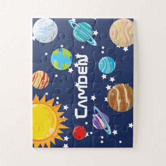 Gepersonaliseerd Kind van het zonnestelsel Legpuzzel (Verticaal)