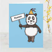 Gepersonaliseerd Kind van Panda Kaart (Gele Bloem)