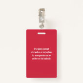 Gepersonaliseerd Kinder alarm voor voedselallergie Badge (Achterkant met clip)