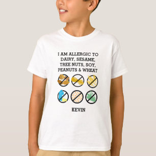 Gepersonaliseerd Kinder allergiesymbolen Sesamsoja T-shirt