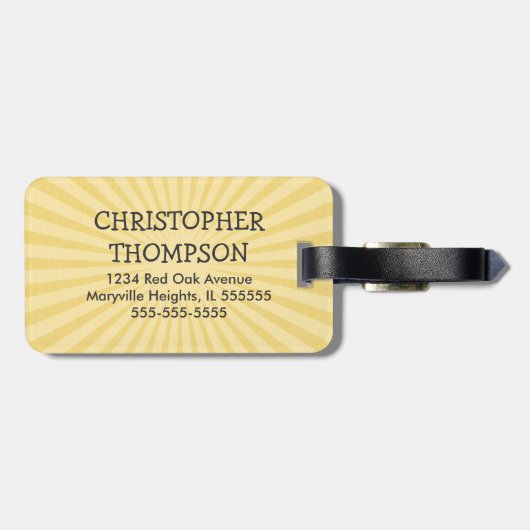 Gepersonaliseerd Kinder Bagagelabel met Schattigee (Achterkant horizontaal)