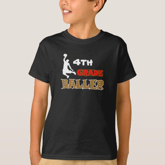Gepersonaliseerd Kinder Basketbal Grade Level T-Sh T-shirt (Voorkant)