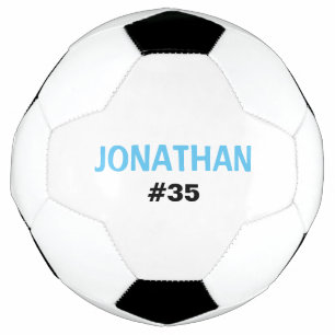 Gepersonaliseerd Kinder Blauw Wit voeg een naam to Voetbal