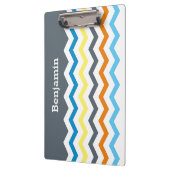 Gepersonaliseerd Kinder Chevron Gray Blue Oranje Y Klembord (Links)
