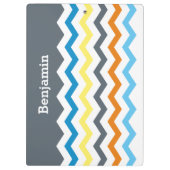 Gepersonaliseerd Kinder Chevron Gray Blue Oranje Y Klembord (Achterkant)