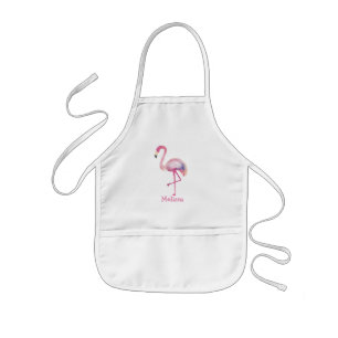 Gepersonaliseerd Kinder Flamingo Pink Summer Monog Kinder Schort