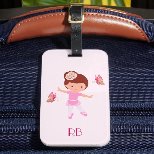 Gepersonaliseerd kinder meisje bagagelabel (Voorkant Insitu 2)