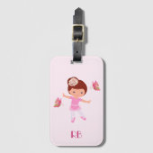 Gepersonaliseerd kinder meisje bagagelabel (Voorkant (verticaal))