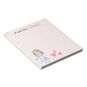 Gepersonaliseerd Kinder meisje met een kleine stok Notitieblok (Schuin)