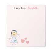 Gepersonaliseerd Kinder meisje met een kleine stok Notitieblok (Voorkant)