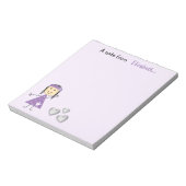 Gepersonaliseerd Kinder meisje paars Notitieblok (Linkerzijde)
