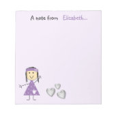 Gepersonaliseerd Kinder meisje paars Notitieblok (Voorkant)
