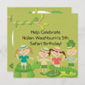 Gepersonaliseerd Kinder Safari Birthday Invites Kaart (Voorkant / Achterkant)