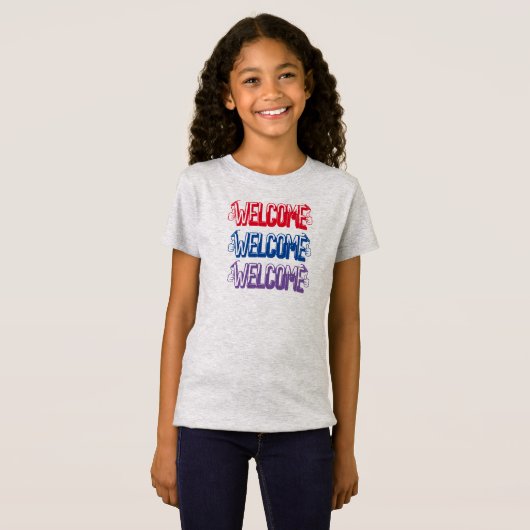 Gepersonaliseerd Kinder Schattigee Welkom Tshirt v (Voorkant volledig)