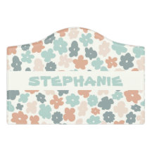 Gepersonaliseerd Kinder slaapkamerteken - Floral d