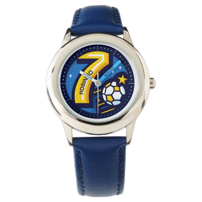 Gepersonaliseerd Kinder voetbalhorloge, Nummer 7 Horloge (Voorkant)