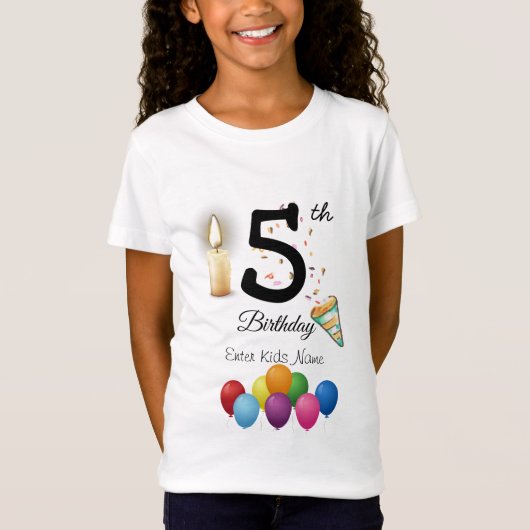 Gepersonaliseerd Kinderen van Birthday T-Shirt (Voorkant)