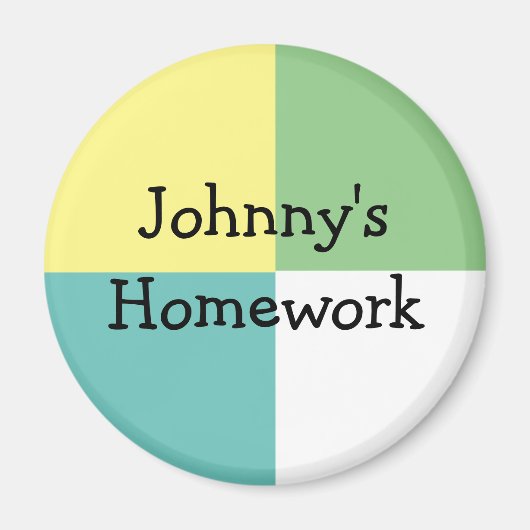 Gepersonaliseerd kinderhuiswerk of kunst magneet (Voorkant)