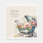 Gepersonaliseerd  kinderwagen Baby shower Servet (Voorkant)