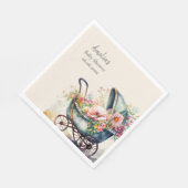 Gepersonaliseerd  kinderwagen Baby shower Servet (Hoek)