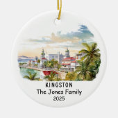 Gepersonaliseerd Kingston Ornament, Jamaica Keramisch Ornament (Voorkant)