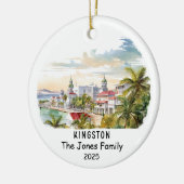 Gepersonaliseerd Kingston Ornament, Jamaica Keramisch Ornament (Links)