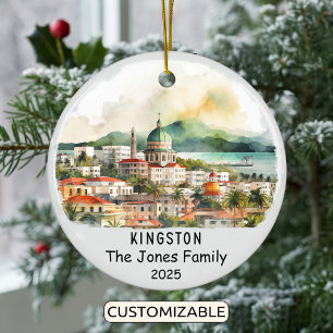 Gepersonaliseerd Kingston Ornament, Jamaica Keramisch Ornament