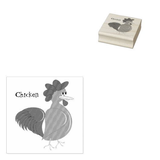 Gepersonaliseerd kippenontwerp rubberstempel (Gestempeld)