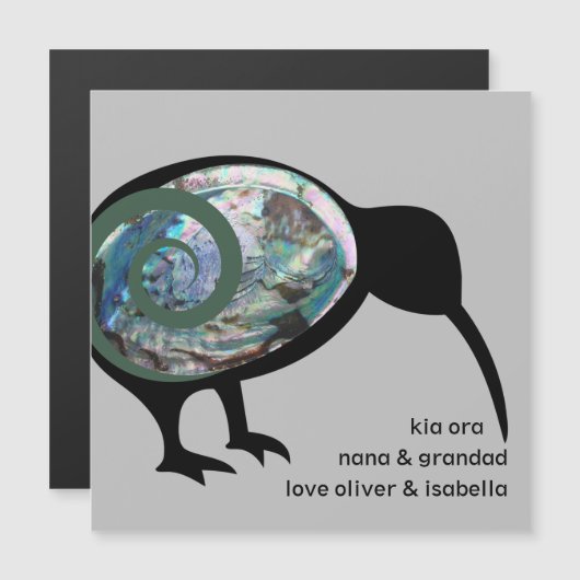 GEPERSONALISEERD KIWI BLACK PAUA FERN KORU NEW ZEA (Voorkant / Achterkant)
