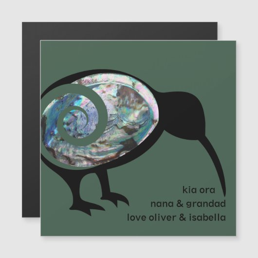 GEPERSONALISEERD KIWI BLACK PAUA FERN KORU NEW ZEA (Voorkant / Achterkant)