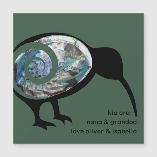 GEPERSONALISEERD KIWI BLACK PAUA FERN KORU NEW ZEA (Voorkant)