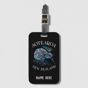 GEPERSONALISEERD KIWI NEW ZEALAND PAUA BAGAGELABEL