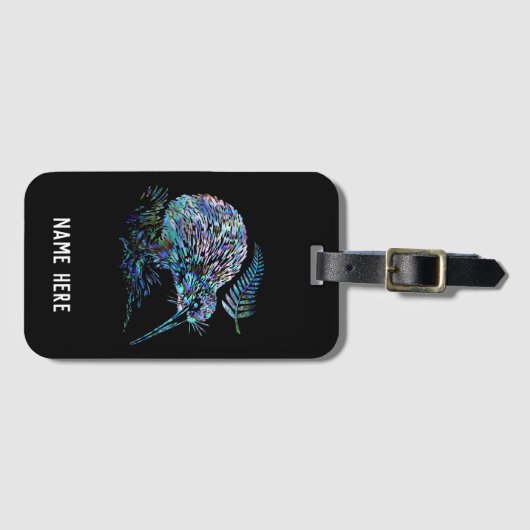 GEPERSONALISEERD KIWI NEW ZEALAND PAUA BAGAGELABEL (Voorkant (horizontaal))