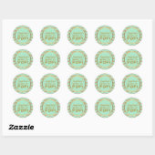 Gepersonaliseerd Klaar aan Pop Baby shower Mint Go Ronde Sticker (Vel)
