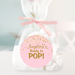Gepersonaliseerd Klaar om Baby shower te Poppen Ro Ronde Sticker