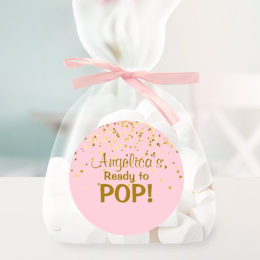 Gepersonaliseerd Klaar om Baby shower te Poppen Ro Ronde Sticker